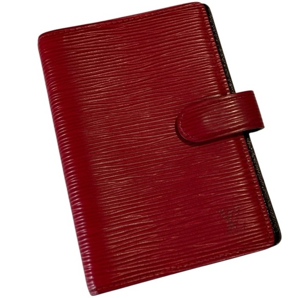 Louis Vuitton Red Epi Leather Small Ring PM Agenda Authentic - Picture 1 of 12